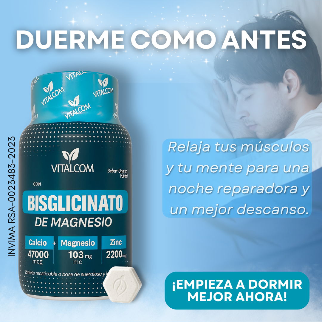Bisglicinato de Magnesio Vitalcom 💙 – Energía, fuerza y salud en cada tableta