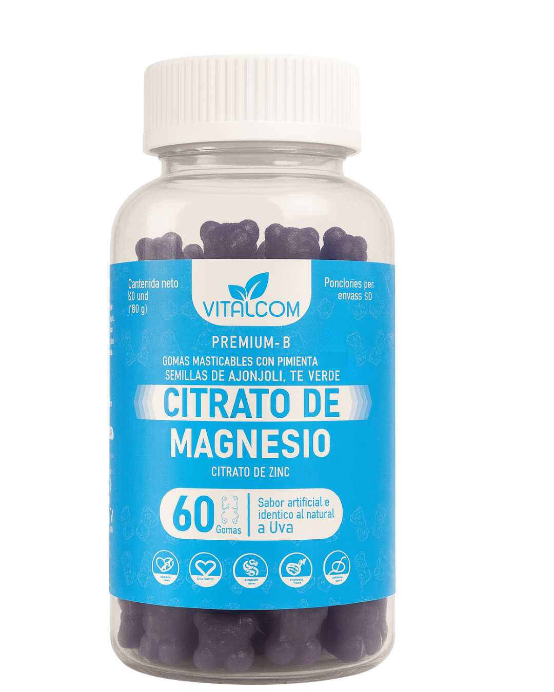 Gomas Citrato De Magnesio Vitalcom X60